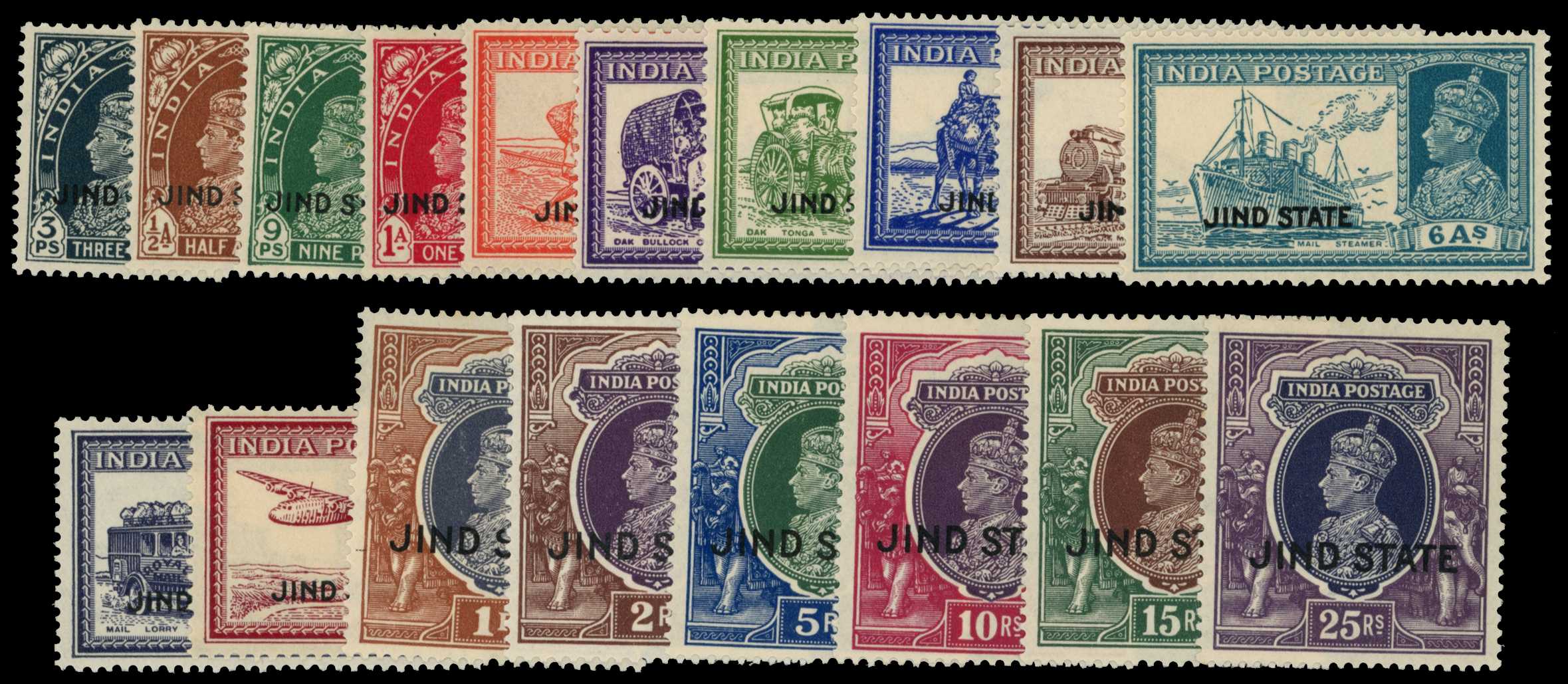 1937-8 JIND STATE set of eighteen, part or...