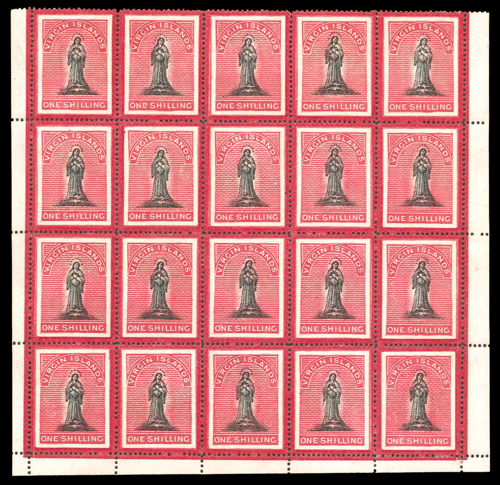 1867 1s black and rose-carmine (crimson...