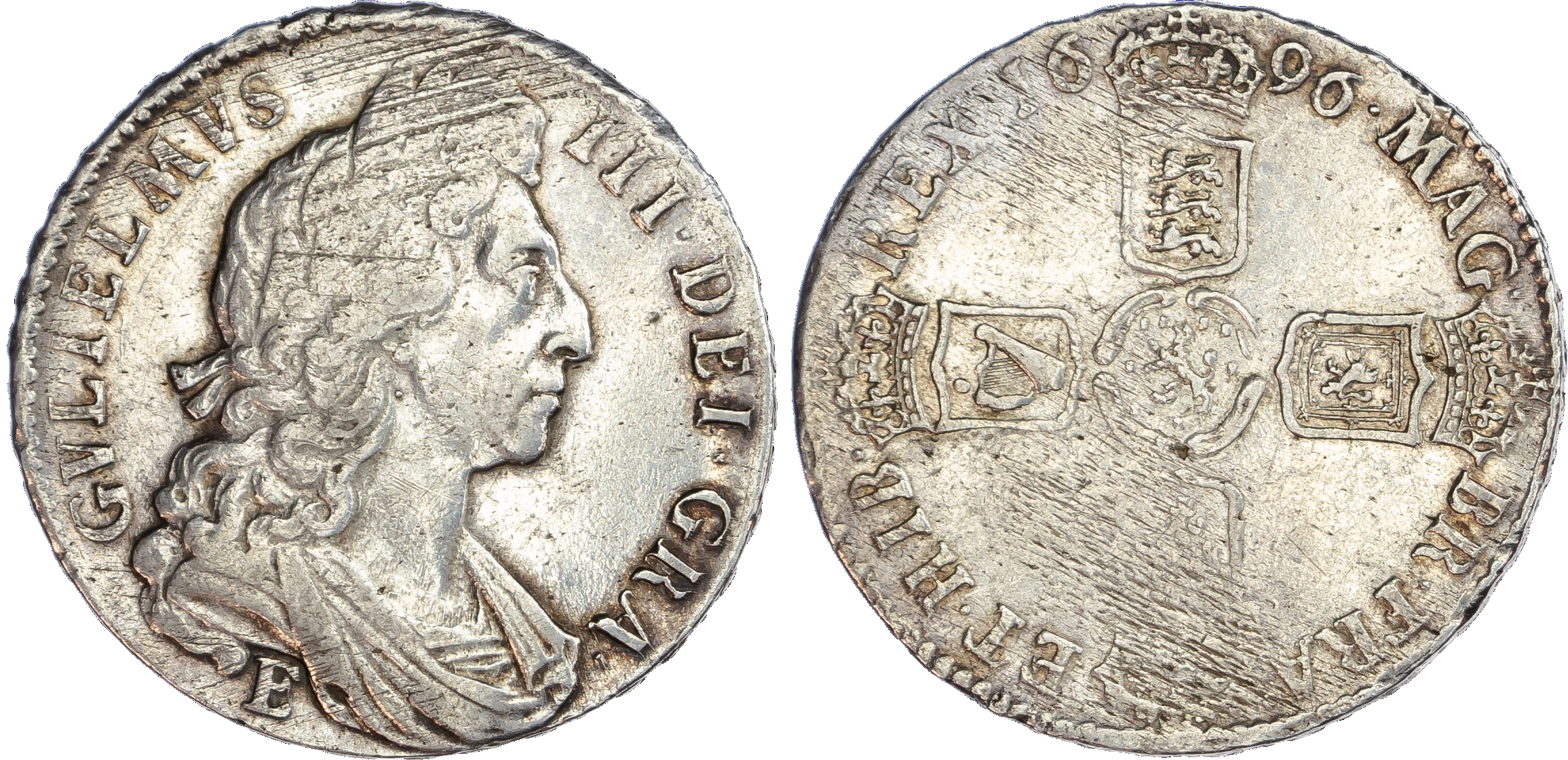 William III (1694‑1702), Exeter, Halfcrown, 1696 E OCTAVO