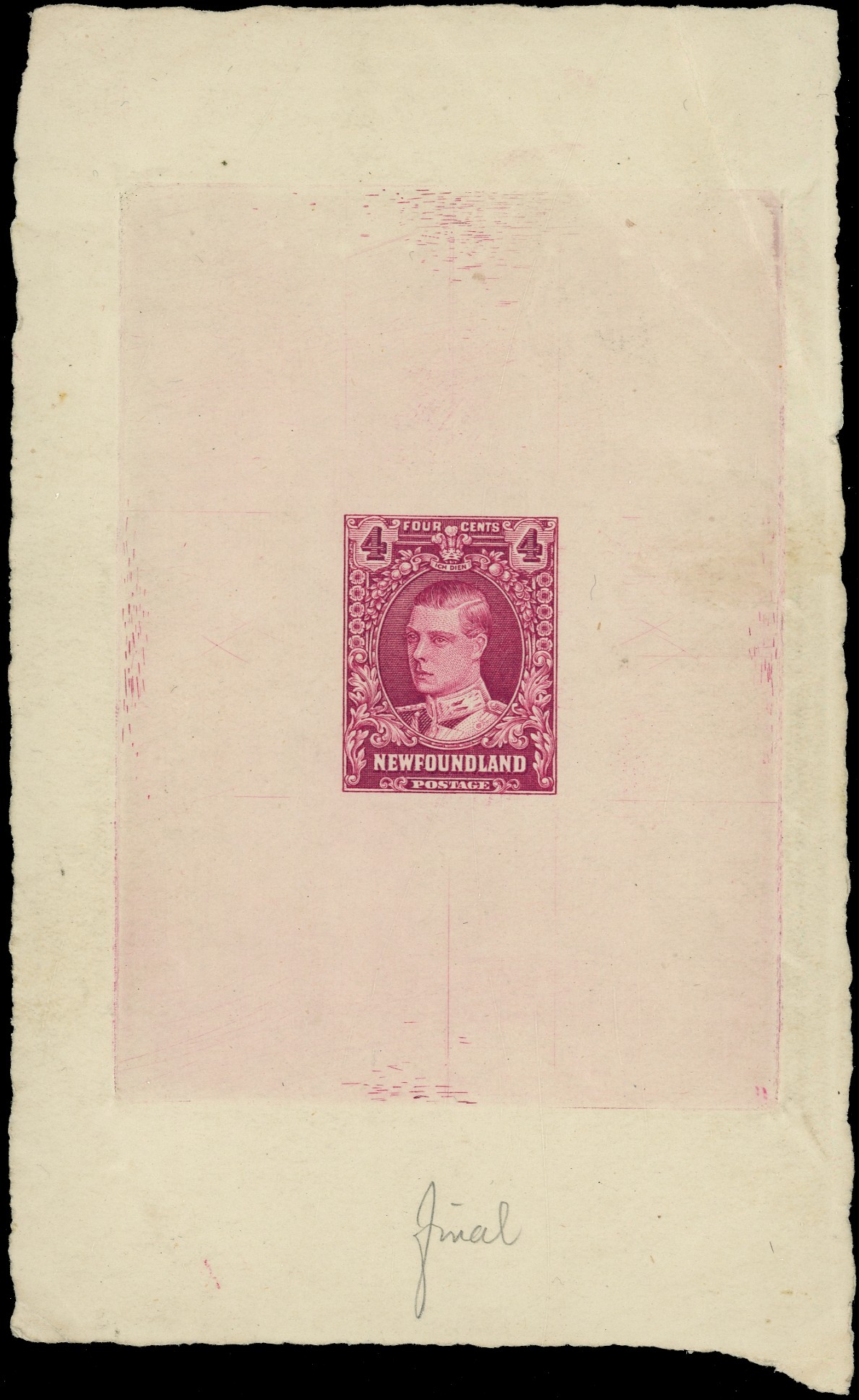Newfoundland 1929 Publicity issue 4ct die proof in issued colour SG...