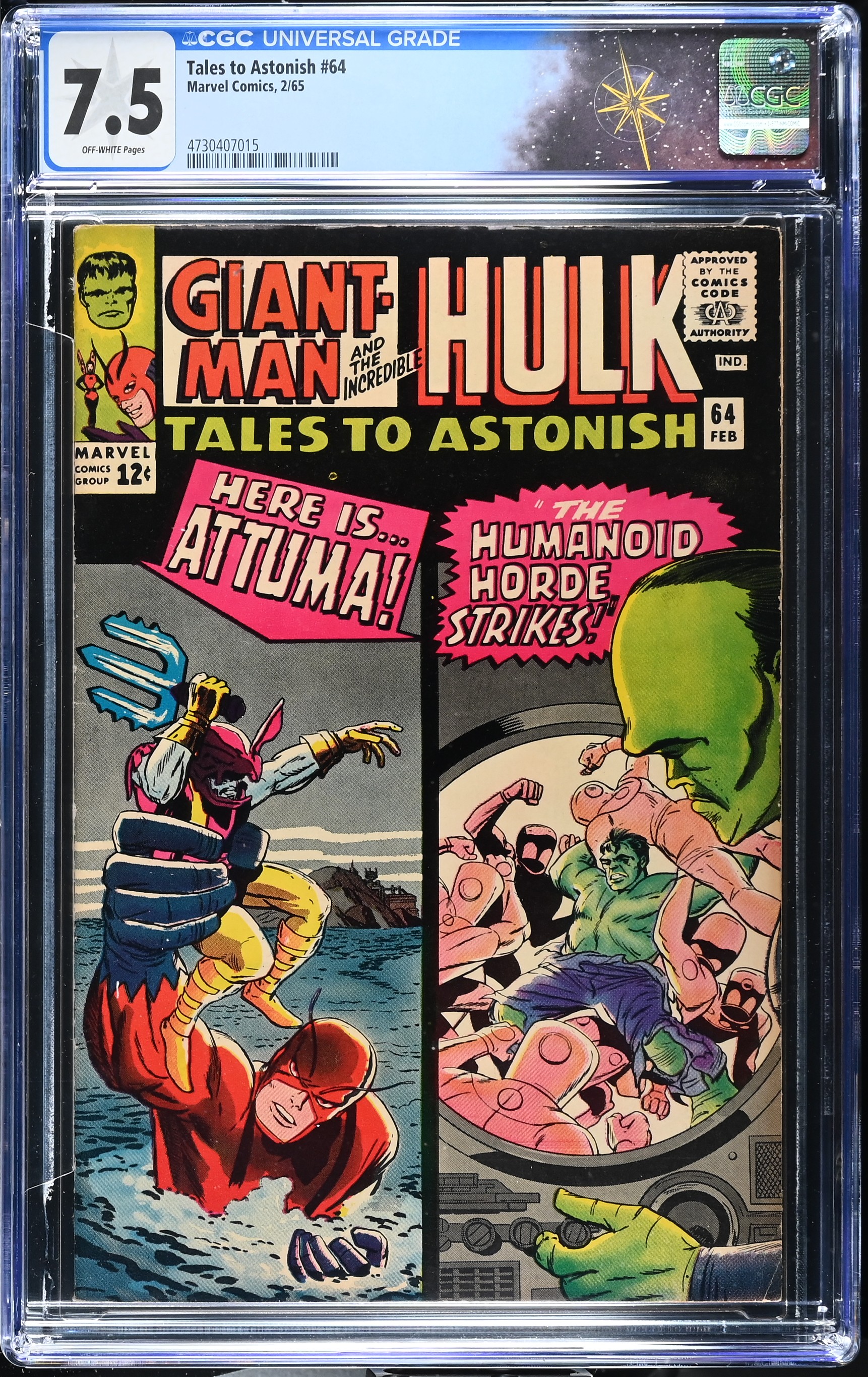 Tales to Astonish #64 CGC 7.5 President Lyndon B. Johnson Cameo (Marvel Comics, 1965) Off-White Pages