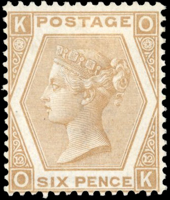 GB: 1872 6s pale buff, plate 12 (OK)
