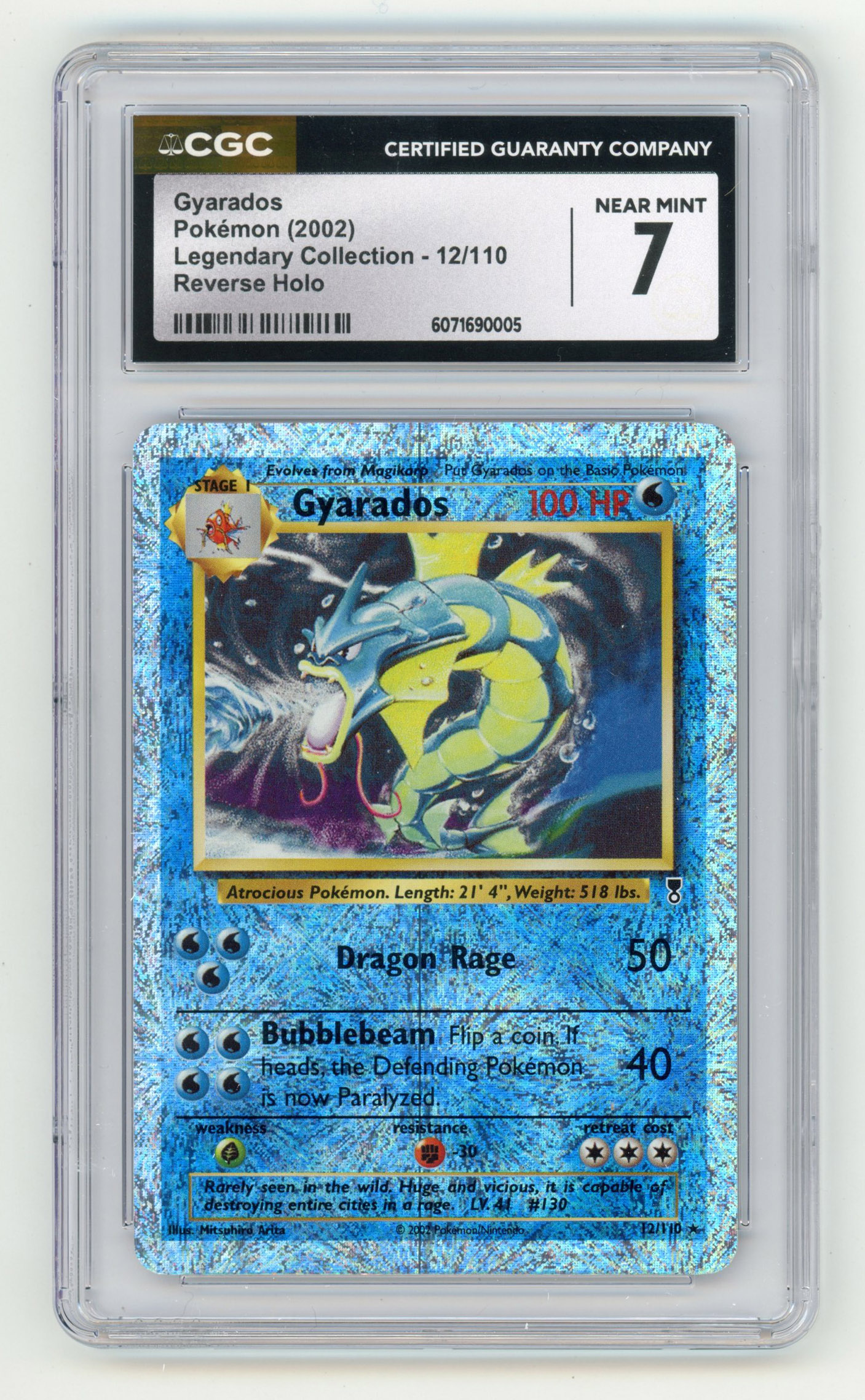 CGC 7 Gyarados Reverse Holo #12 - Legendary Collection 2002