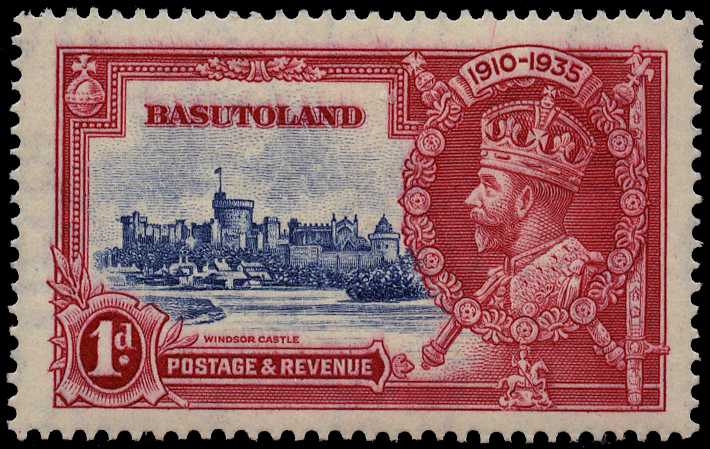 1935 Silver Jubilee 1d showing variety...