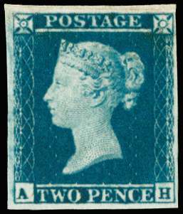 GB SG 14 1841 2d blue imprimatur