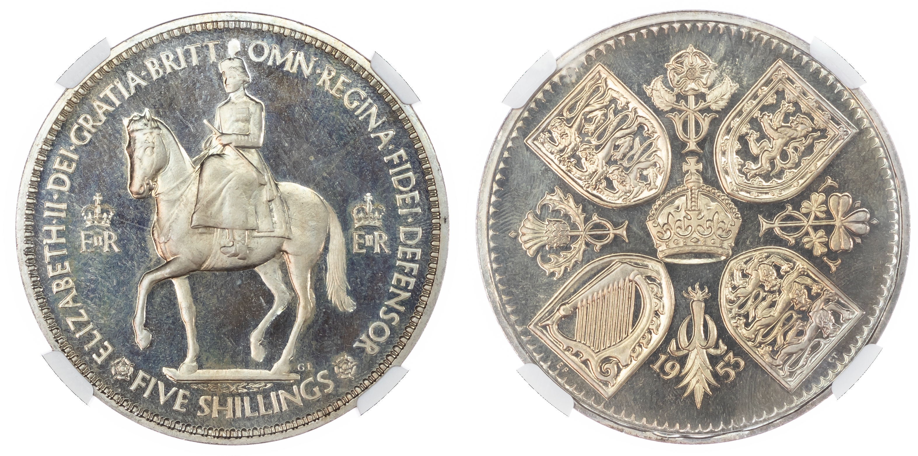 Elizabeth II (1952-2022), Coronation Proof Set of 1953, 10 Coin set compromising Crown to Farthing (10). Certified and