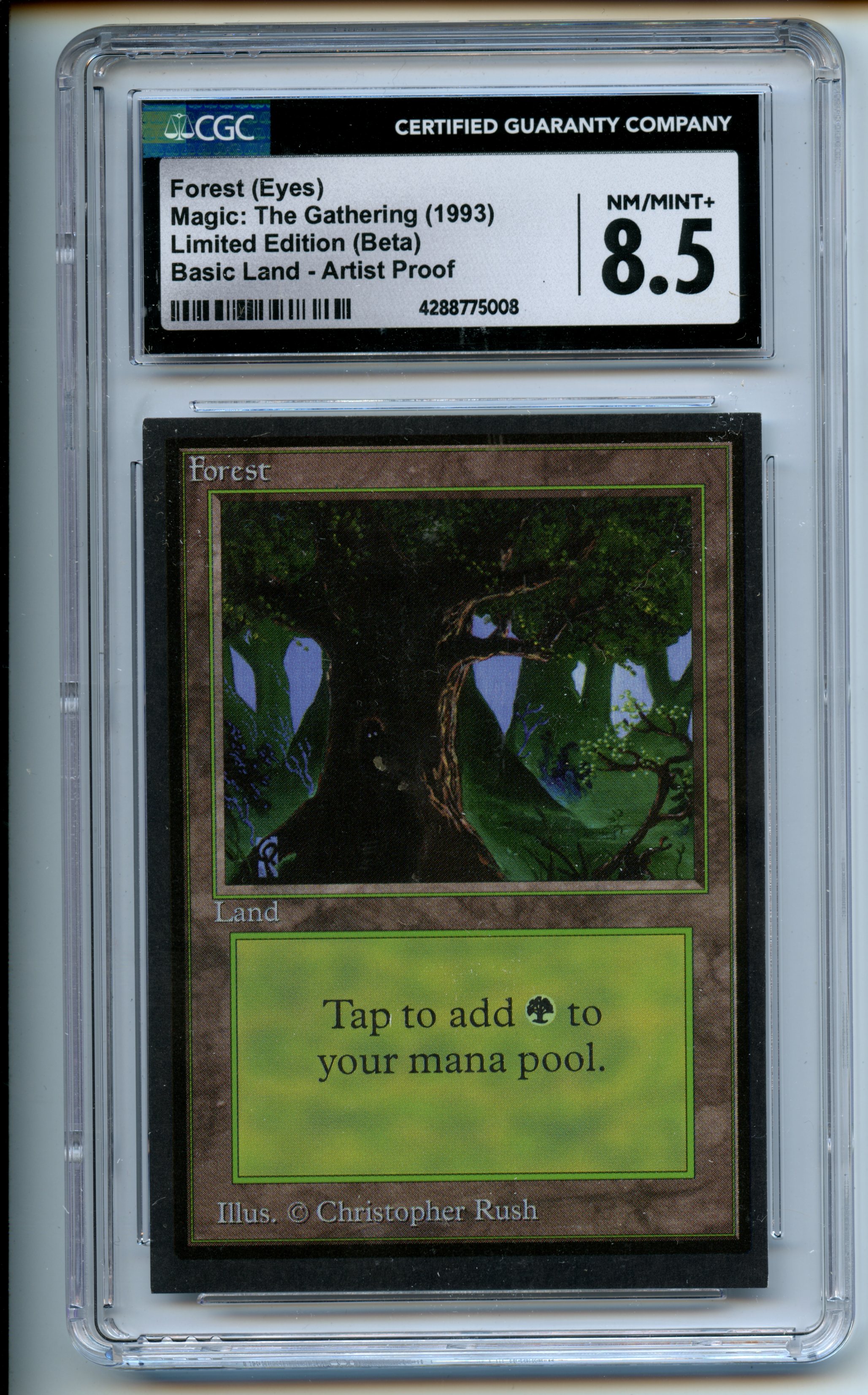 Magic: The Gathering - Forest (Eyes) Artist Proof - Limited Edition Beta - CGC 8.5