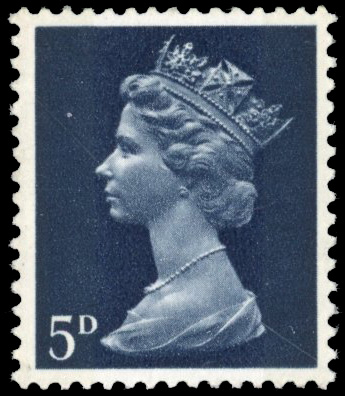 GB: 1967-70 5d Royal blue, two phosphor bands and phosphor coating unmounted mint from cylinder 15