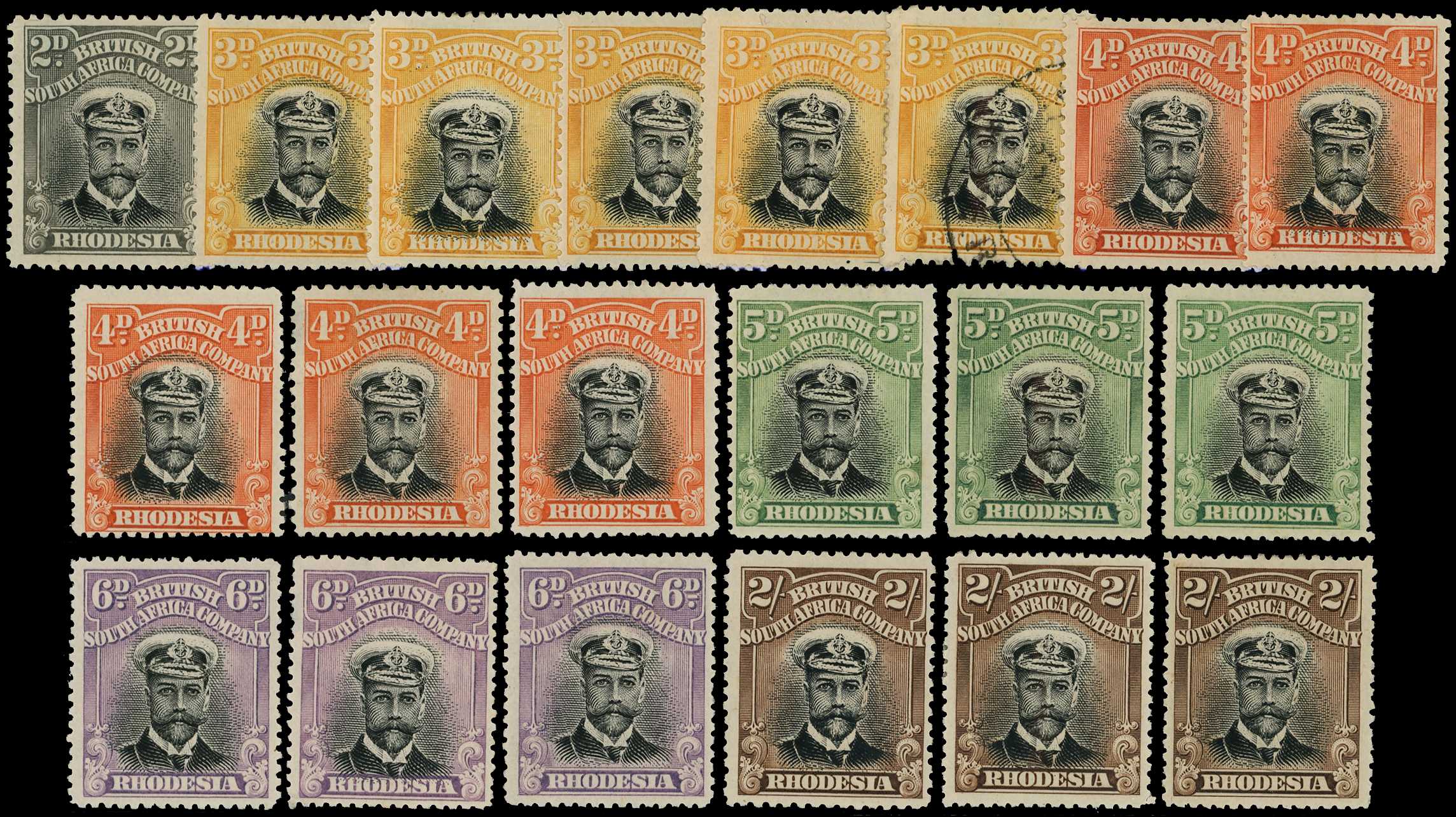 1913-7 Head Die I duplicated group with 2d,...