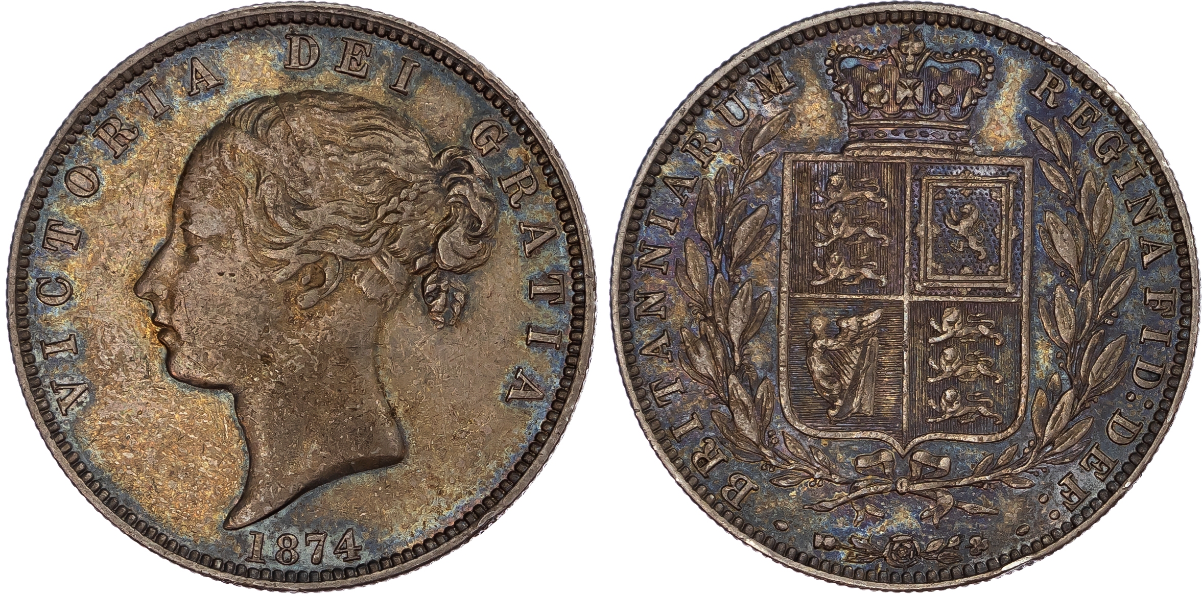 Great Britain. Victoria AG Halfcrown. 1874.