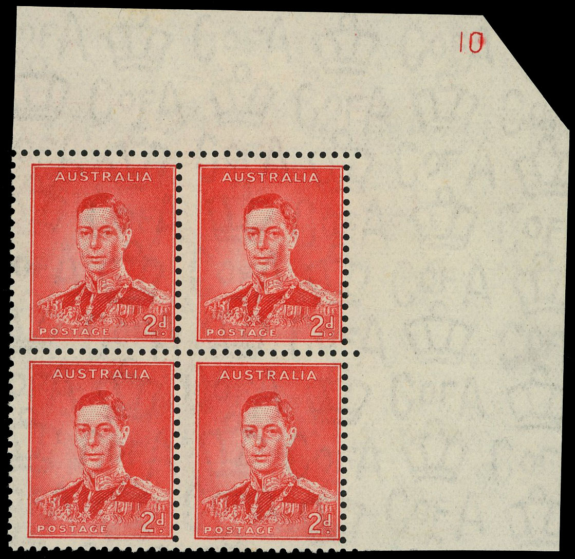 Australia SG 167 Plate 10 block mint