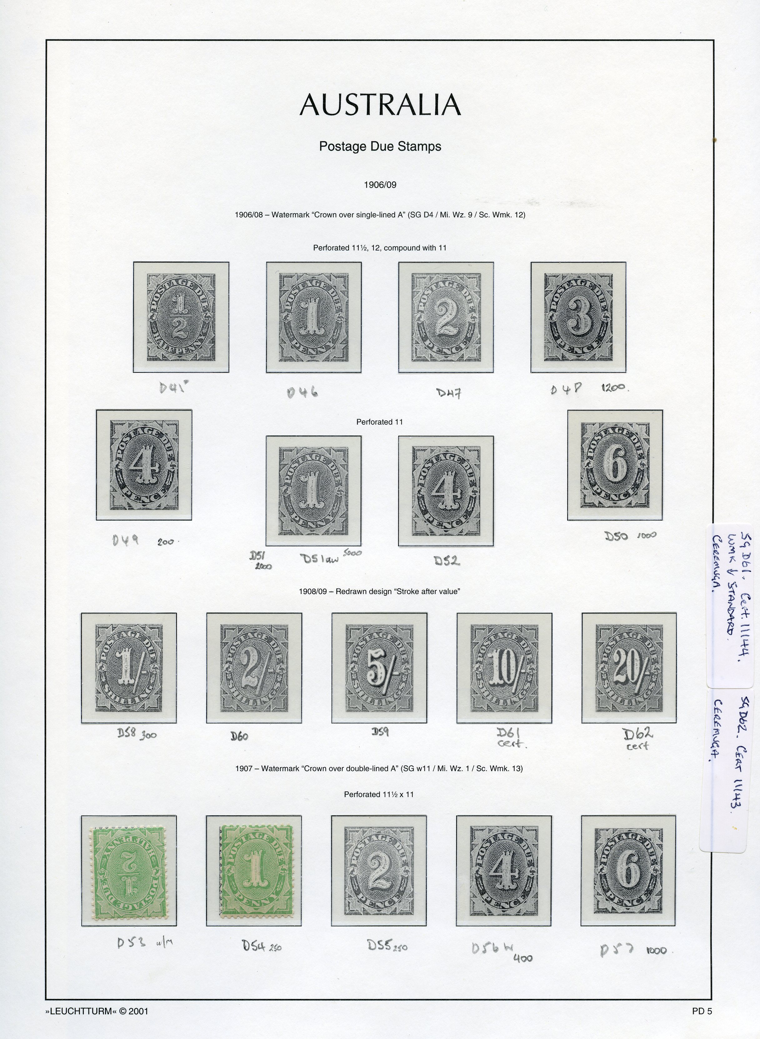 Postage Due. 1907-60 mint collection balance...