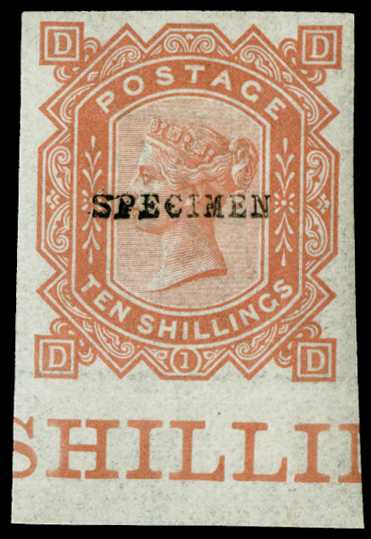 1878 10s Colour trial Pl.1. Very fine unused...