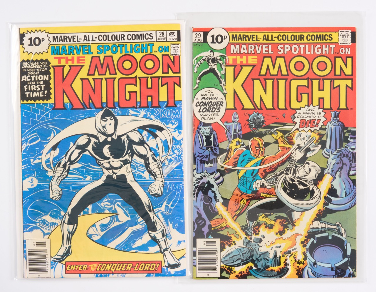 Marvel Spotlight #28 & #29 The Moon Knight 1st Solo Story & 1st Appearance of Marlene Fontaine (Marvel Comic, 1976)