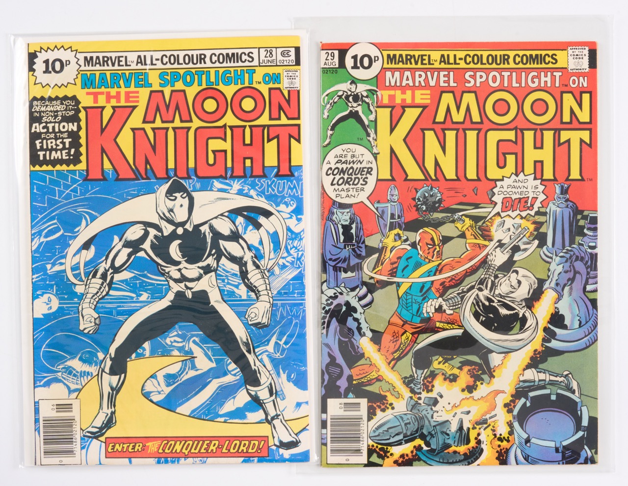 Marvel Spotlight #28 & #29 The Moon Knight 1st Solo Story & 1st Appearance of Marlene Fontaine (Marvel Comic, 1976)