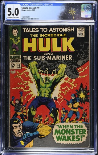 Tales to Astonish #99 CGC 5.0 Stan Lee & Archie Goodwin stories, Marie Severin & Dan Adkins cover (Marvel Comics, 1968)