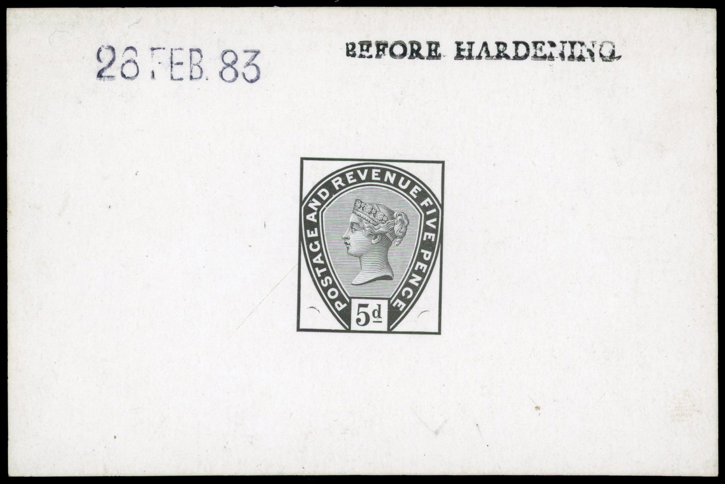 GB 1883 Die Proof of unissued 5d