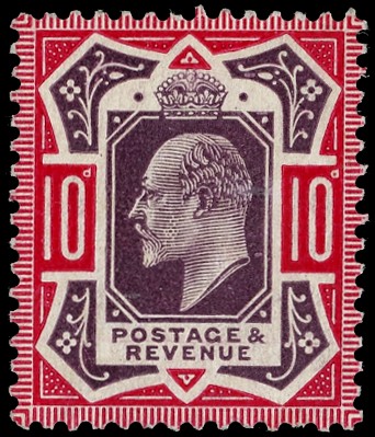 1906 10d slate-purple and deep (glossy) carmine