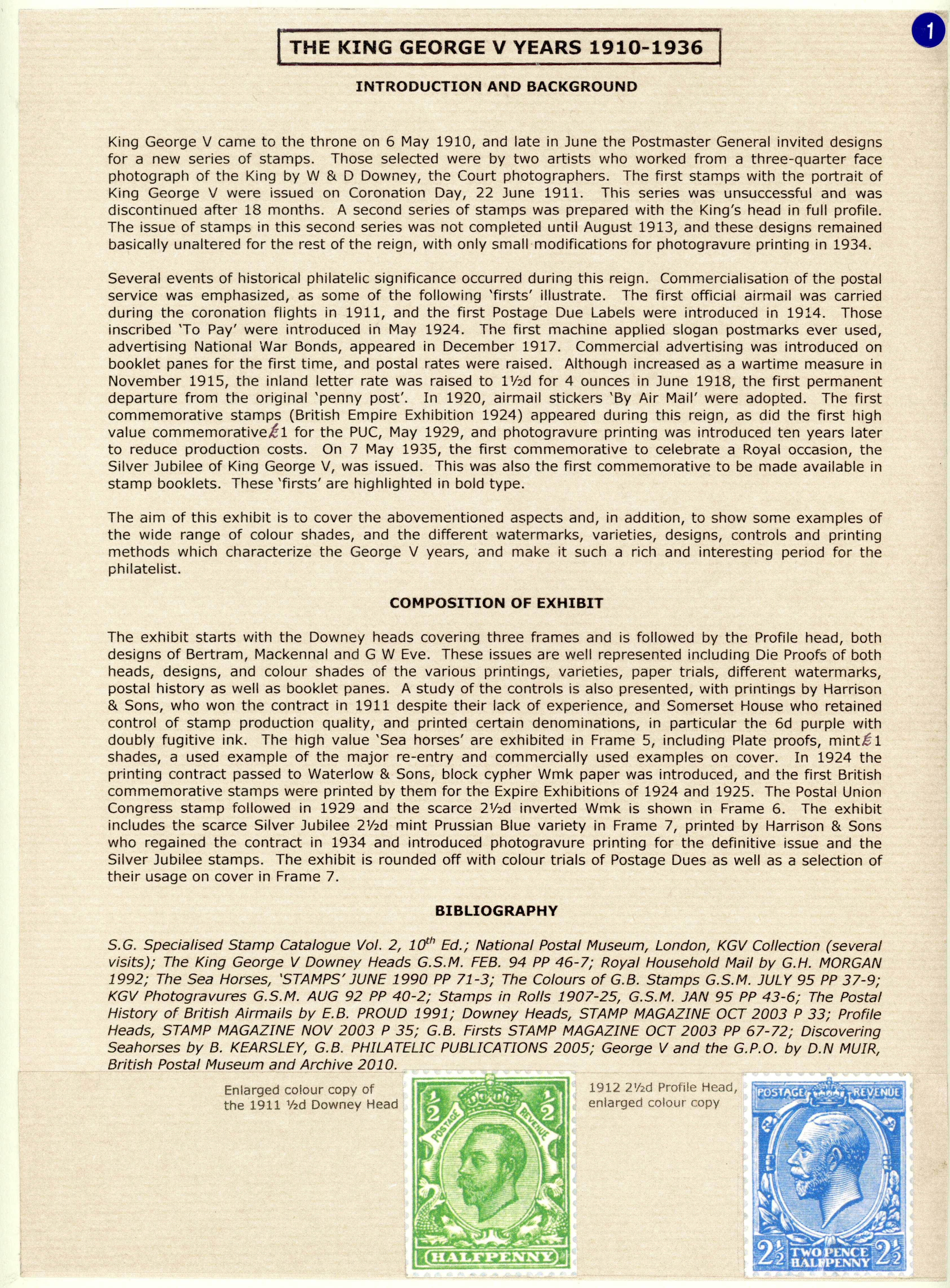 GB 1912 Downey Die 2 mint selection