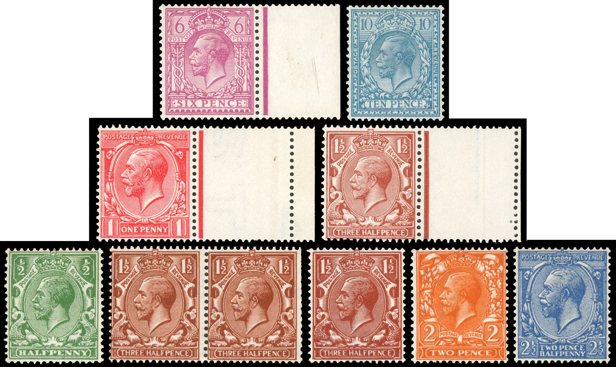1912-24 mint selection of varieties