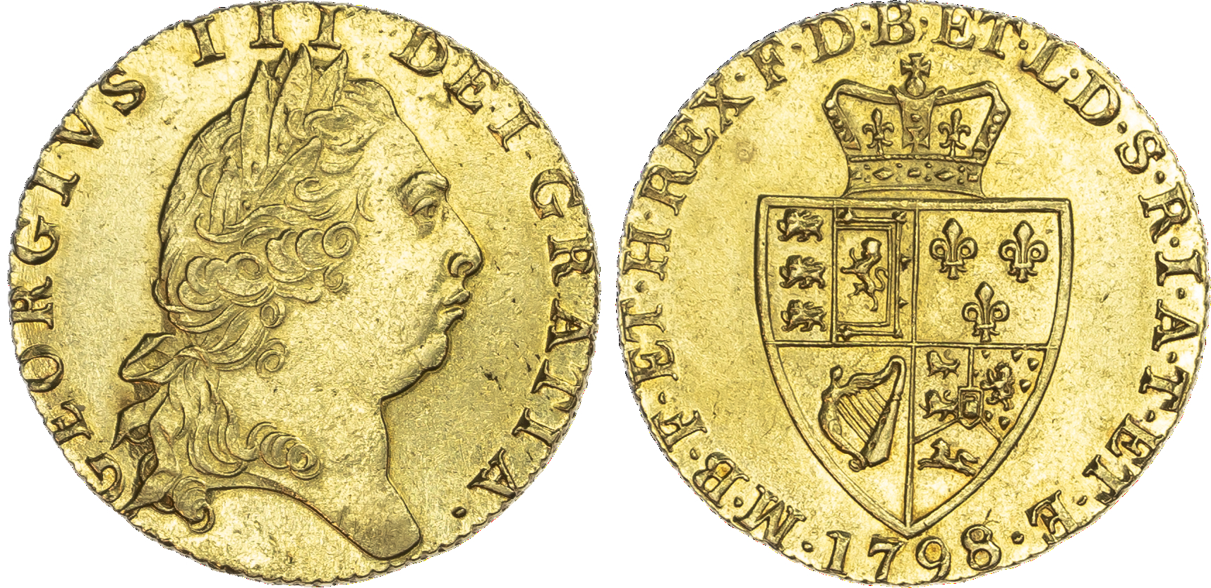 George III (1760‑1820), AV 'Spade' Guinea, 1798