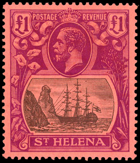 1922-37 £1 grey and purple/red, fine unmounted og
