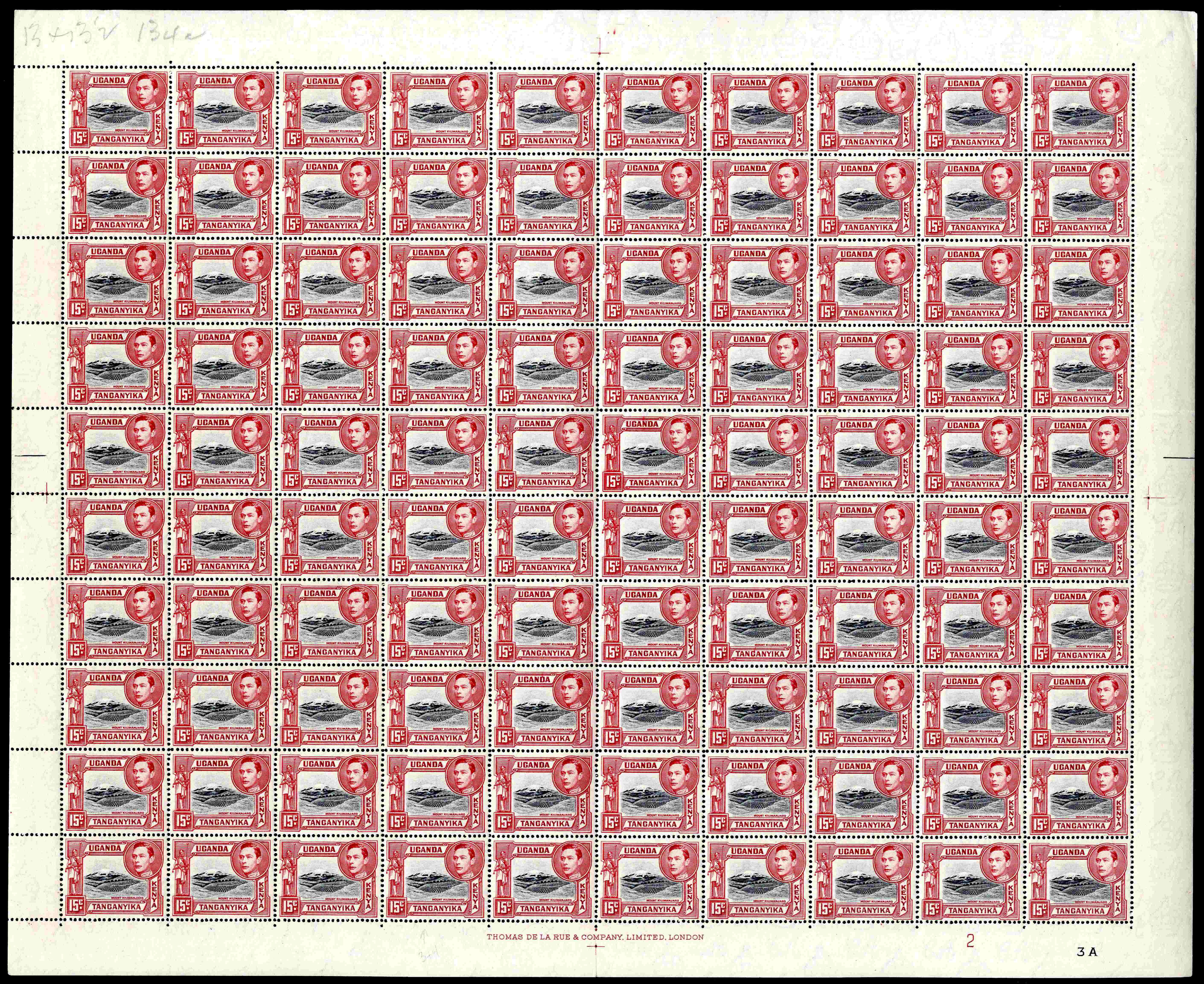 KUT SG 137a, ab sheet mint