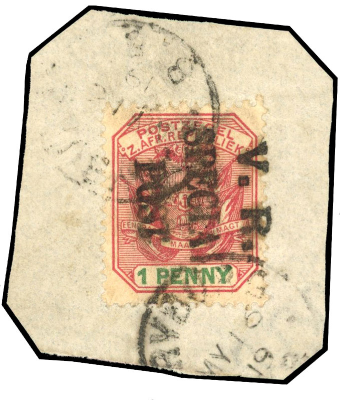 Vryburg SG 12 1900 1d red and green VR used