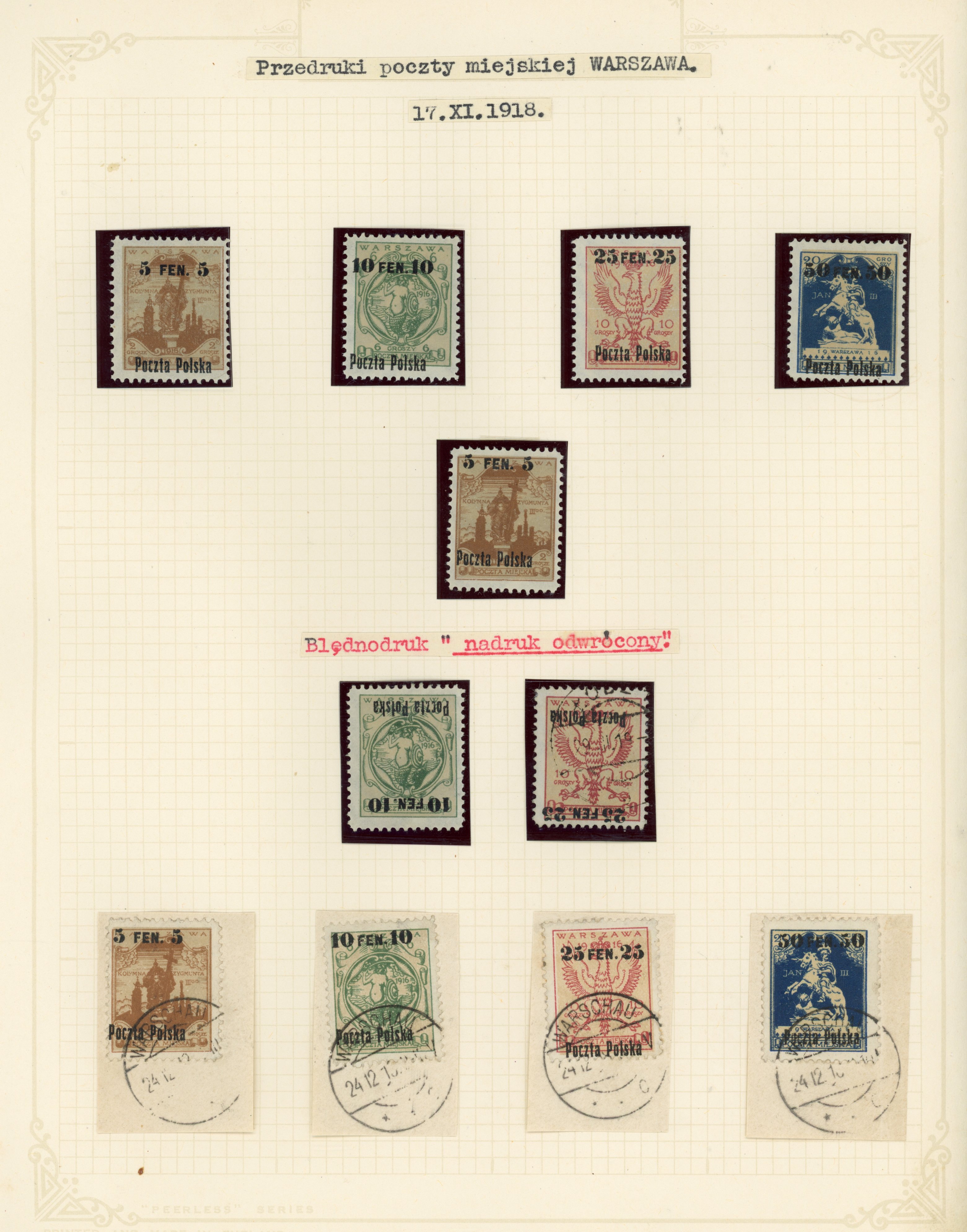 Poland 1918-19 overprint and surcharges group