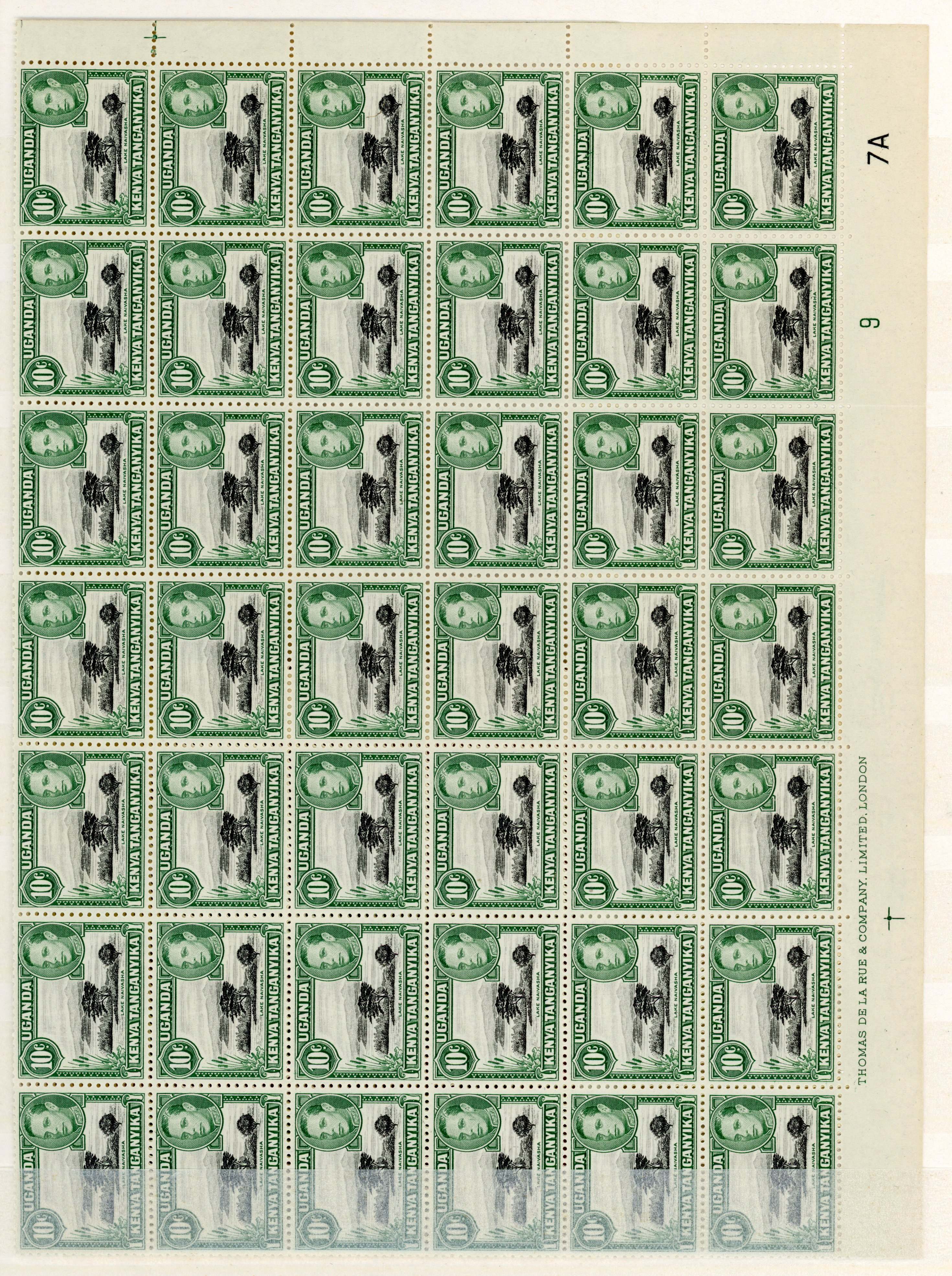 KUT SG 135 var sheet mint