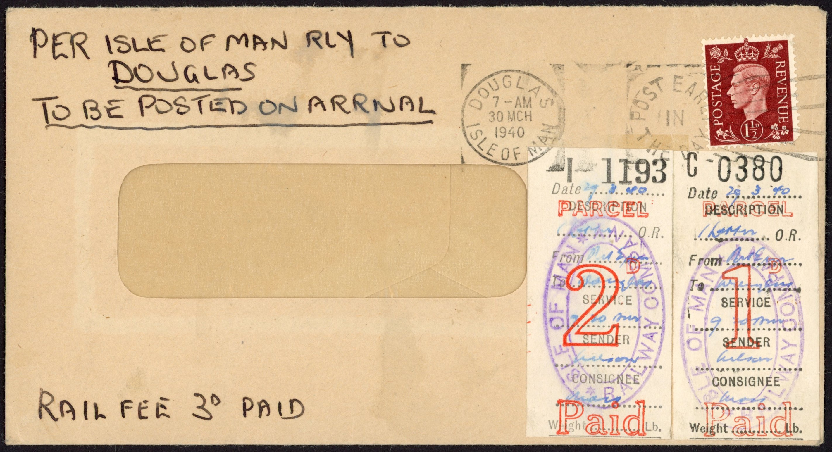 Isle of Man Railway Co 1940 cover