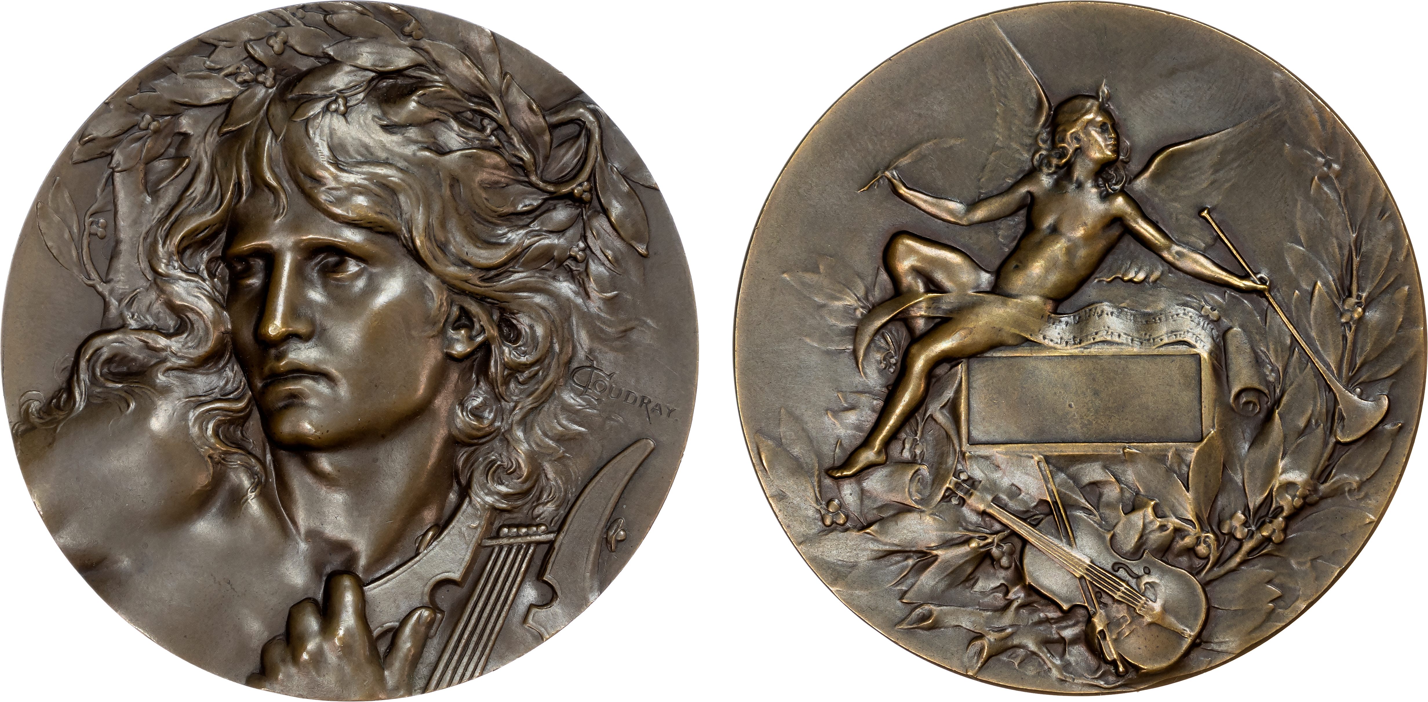 France, Music Prize Medal, Bronze unawarded prize circa 1900 by C Loudray