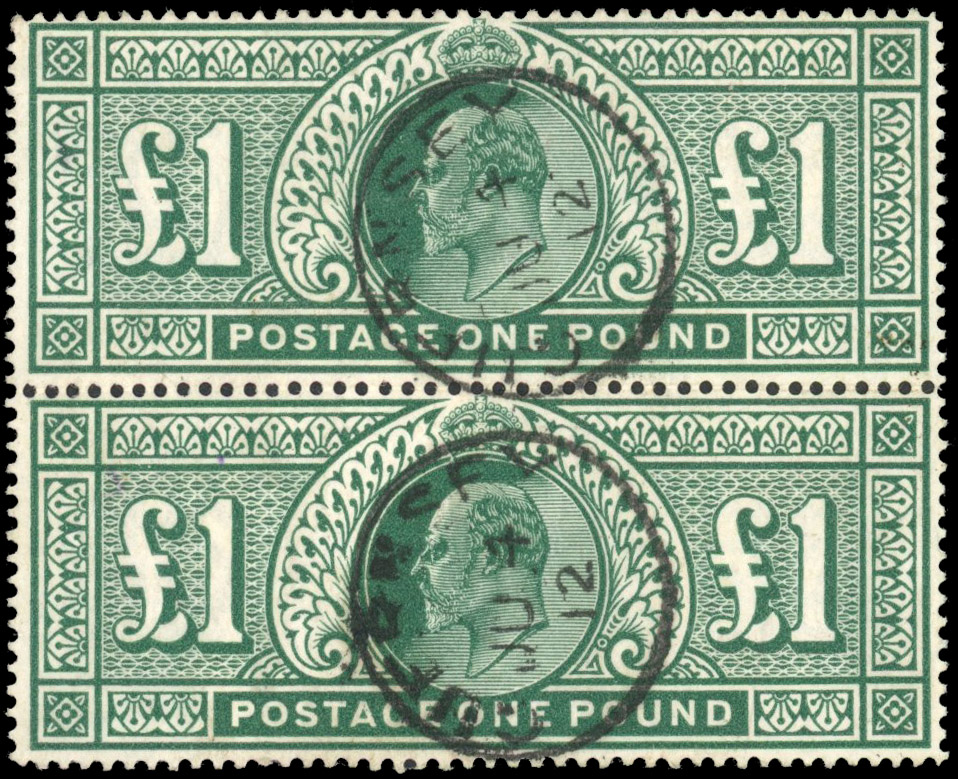 GB SG 320 £1 used vertical pair