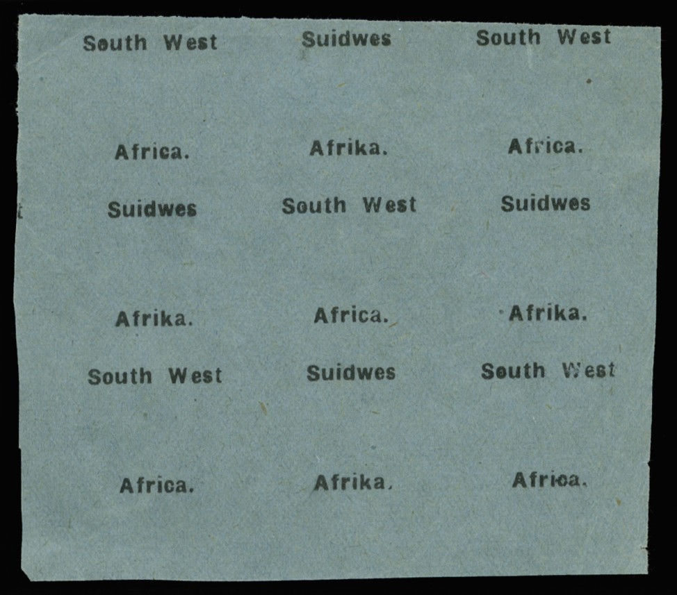 1926 proof in black on blue-green paper of...