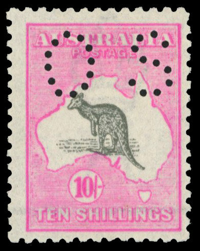 Australia SG O51 1915-28 official 10s grey and pink mint