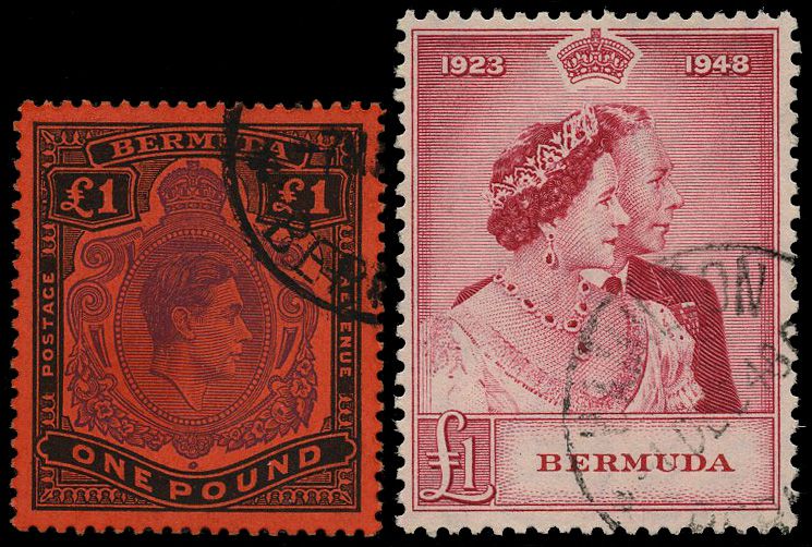 1951 £1 perf 13 and 1949 £1 Silver Wedding,...