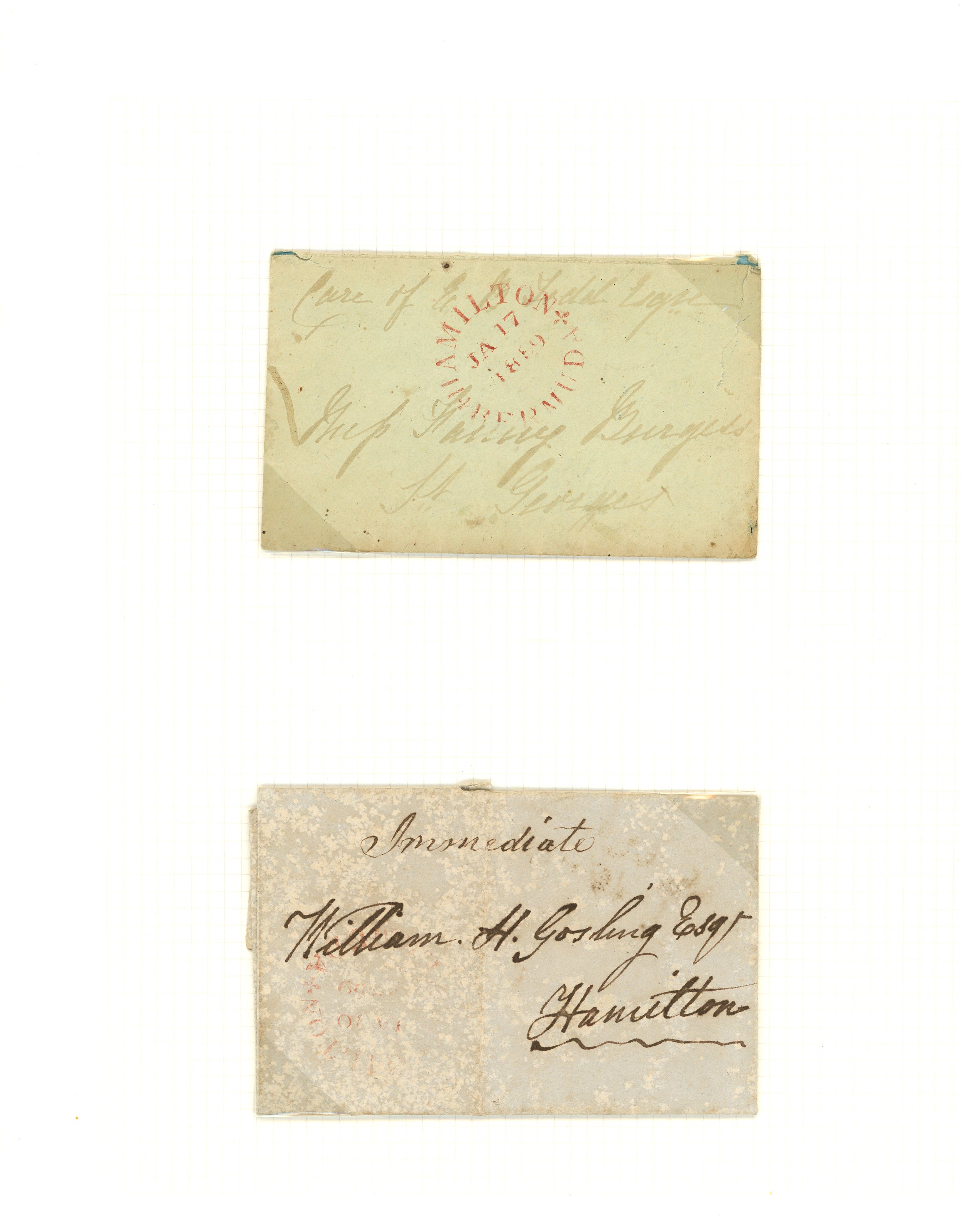 Bermuda Pre-stamp 1850-62 selection of five entires