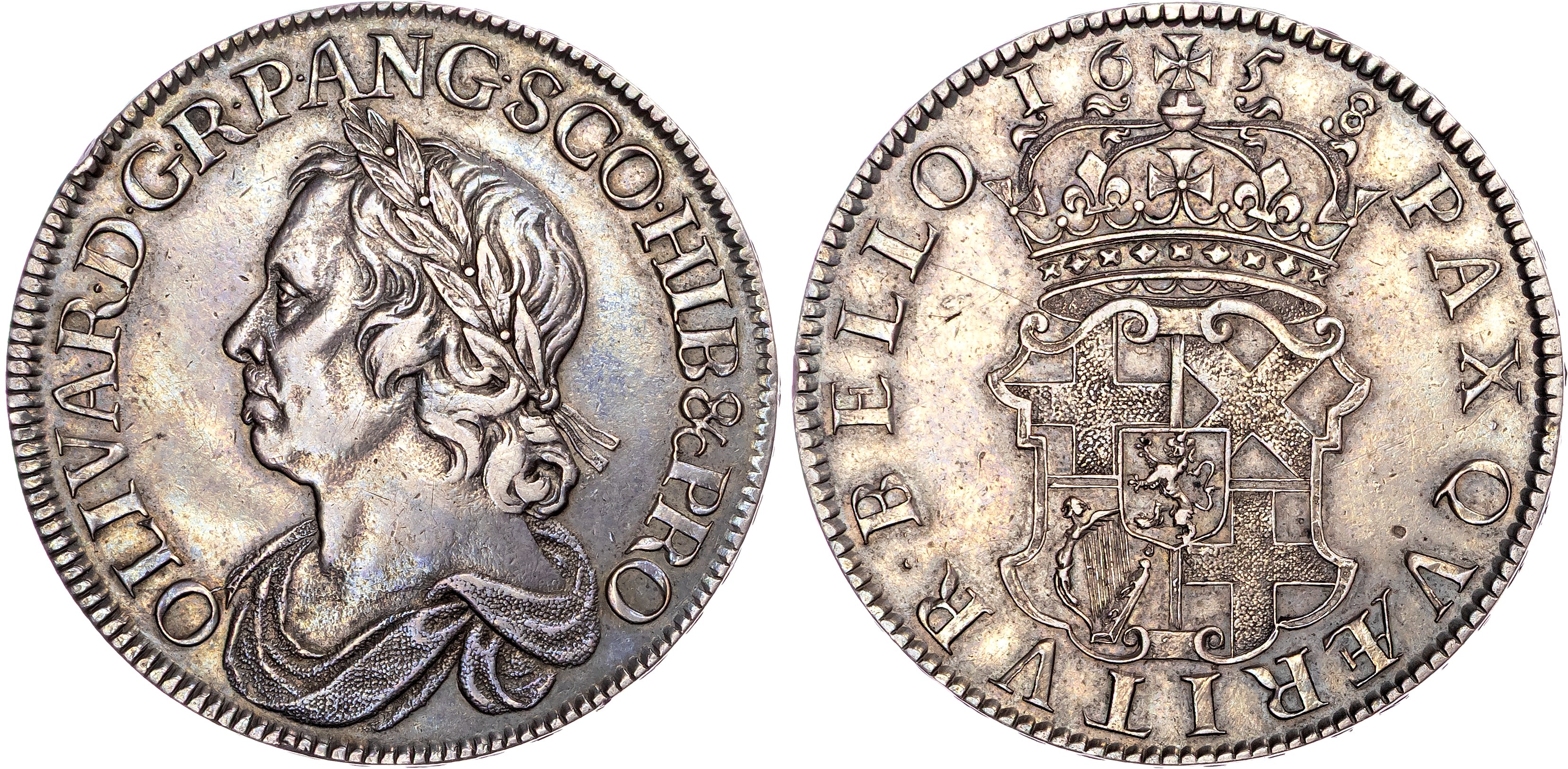 Oliver Cromwell, AR Crown, 1658/7.