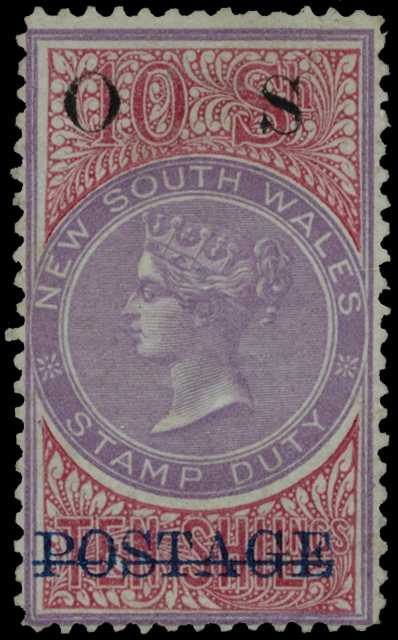 OFFICIALS: 1887-90, perf 12, 10s mauve...