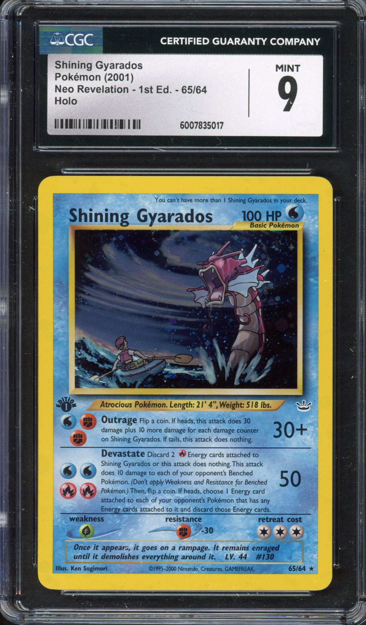 CGC 9 Shining Gyarados 1st Edition - 65/64 - Neo Revelation 