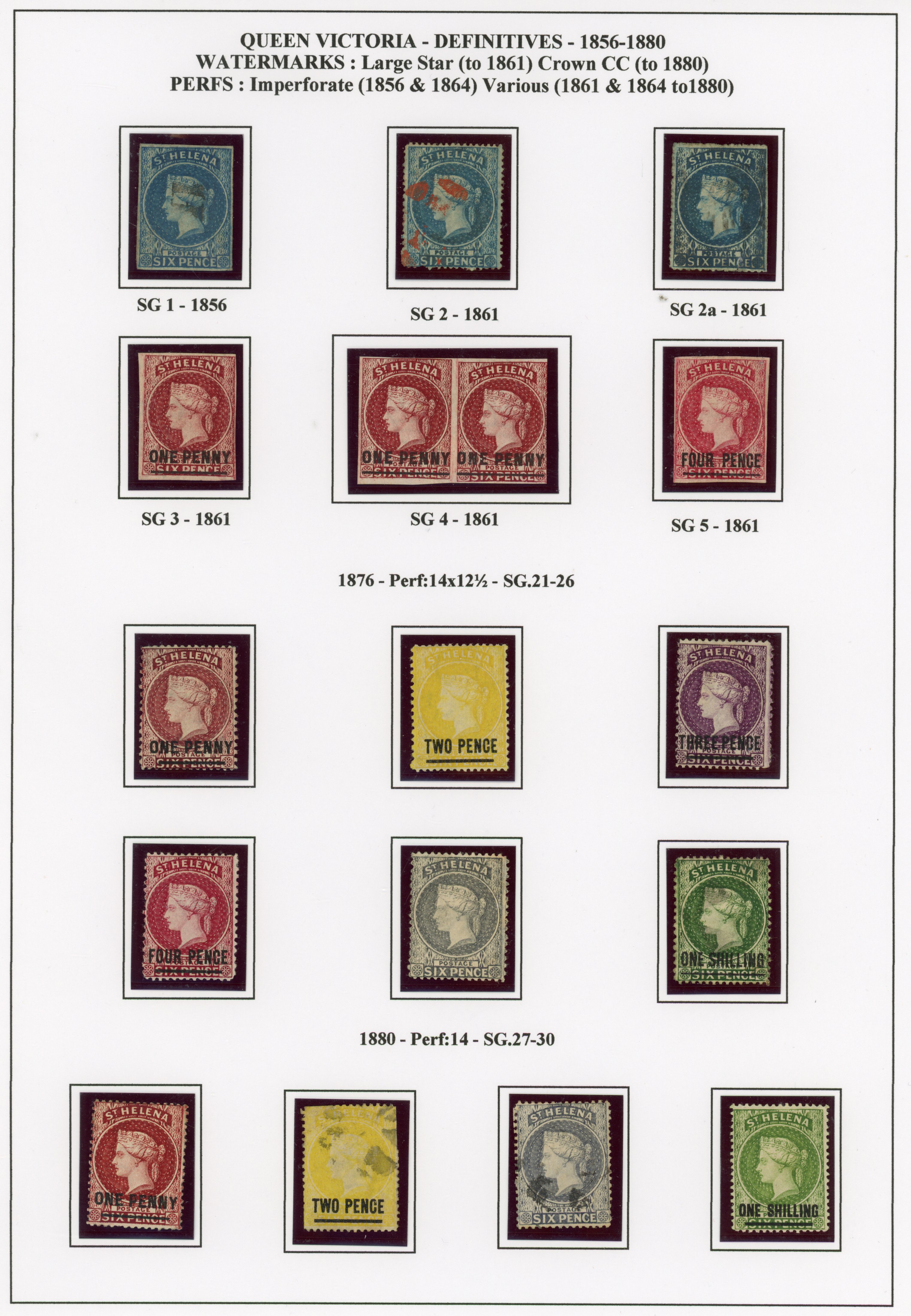 St Helena SG 1/30 display page
