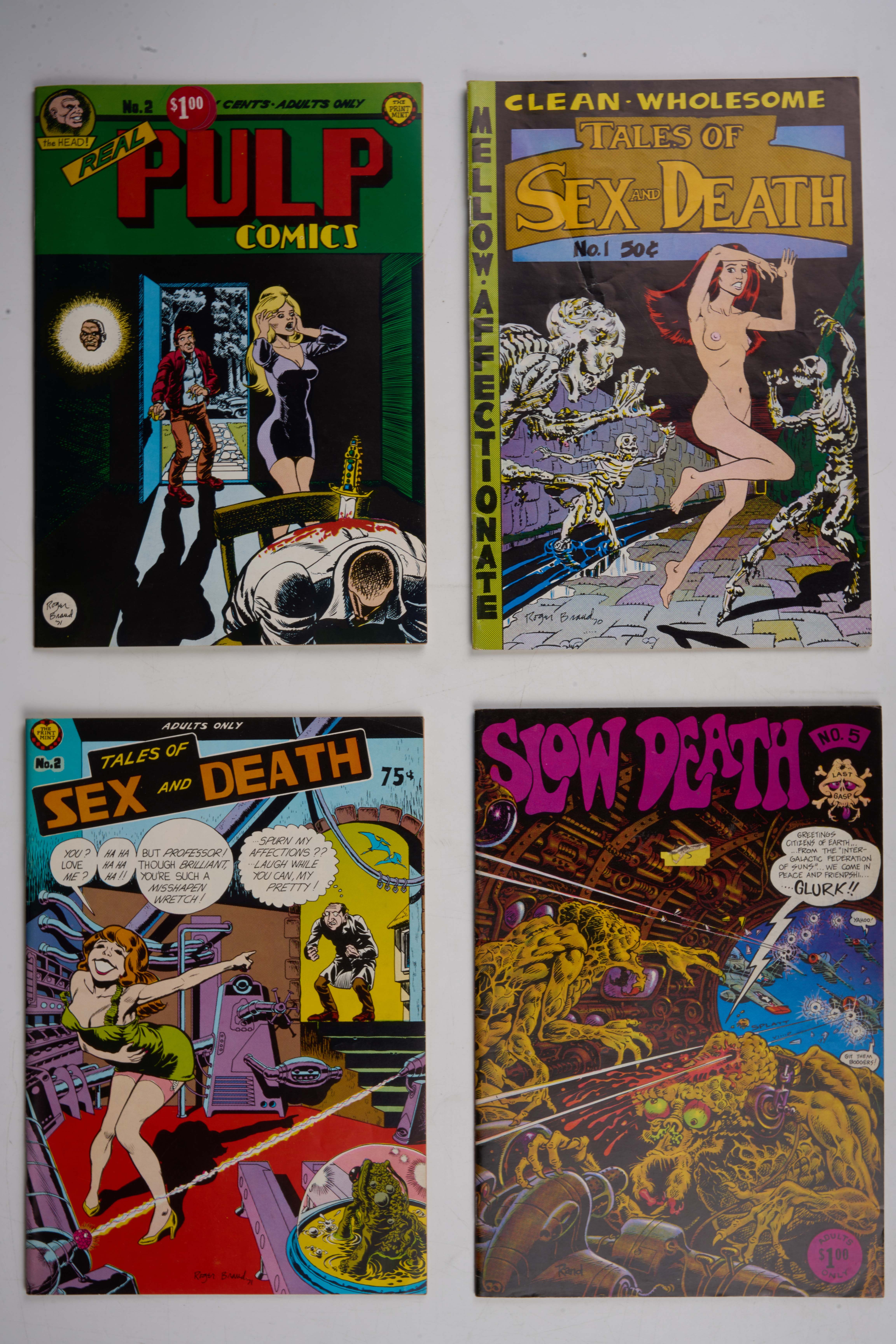Roger Brand, Rand Holmes, Eddie Campbell & More Comix (Print Mint/Last Gasp/Kitchen Sink/Harrier, 1971-87) Bundle of 13