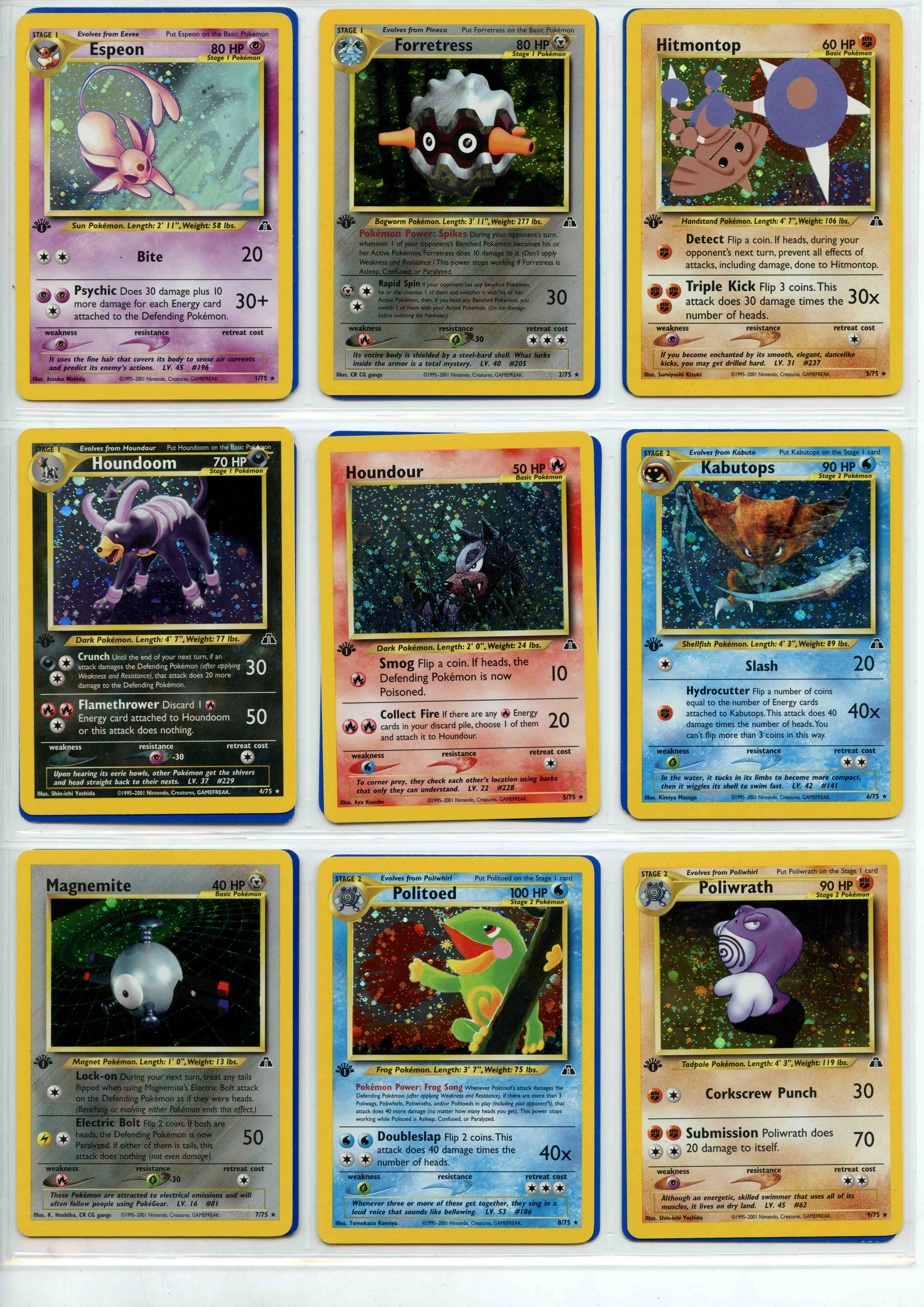 Pokemon TCG - Neo Discovery 1st Ed - Complete Set 75/75