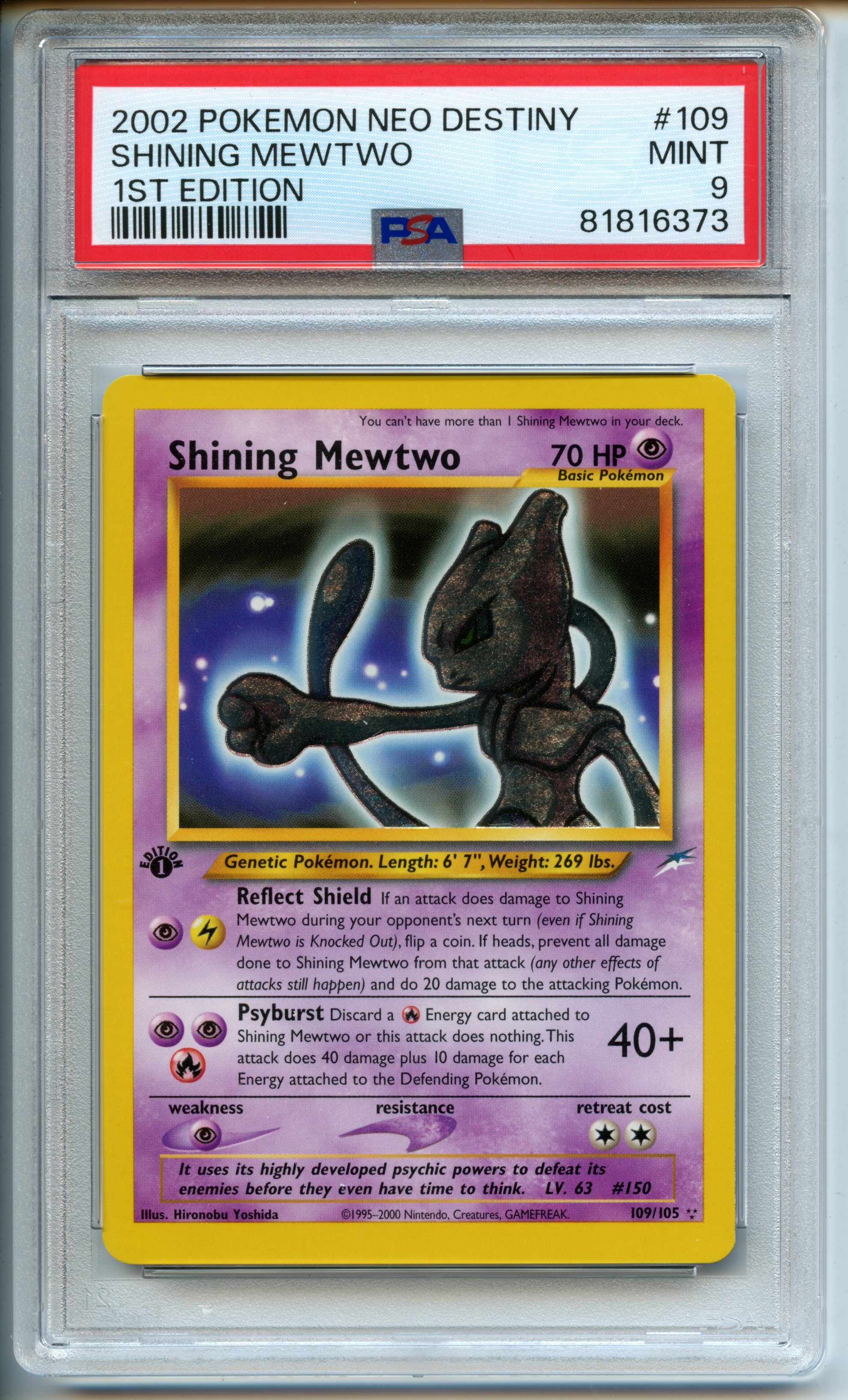 Pokémon TCG - Shining Mewtwo - 1st Edition Neo Destiny - PSA 9