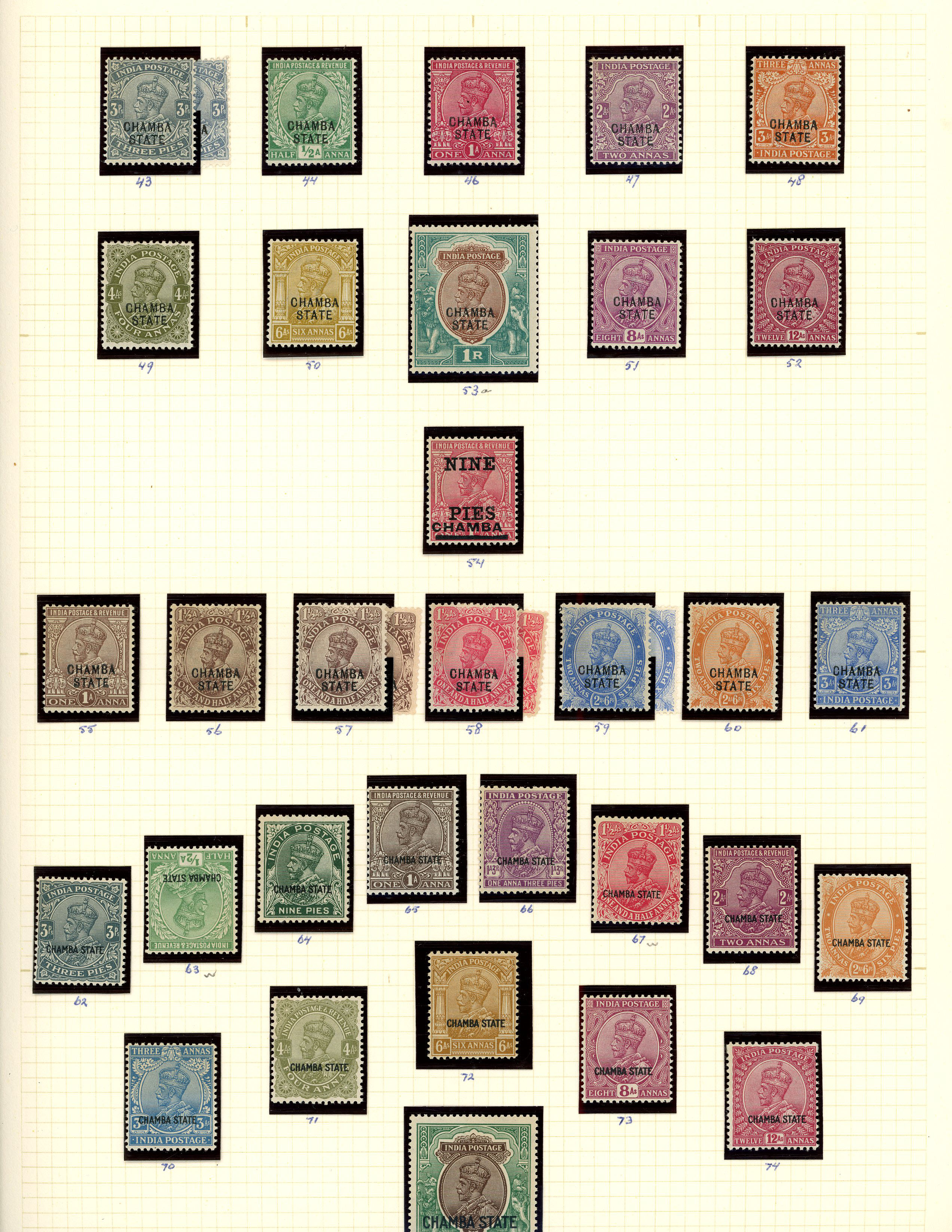 1913-47 mint collection (130, plus a few used and/or loose) on leaves. 1913, 1923 and 1927 sets, 1938 set with white...
