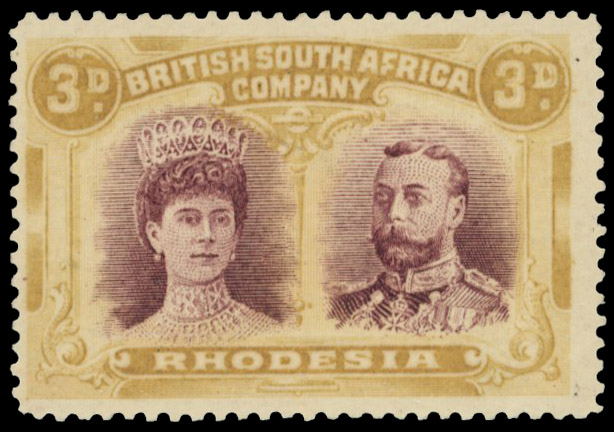 3d brown-purple and ochre RSC G, position 2 mint