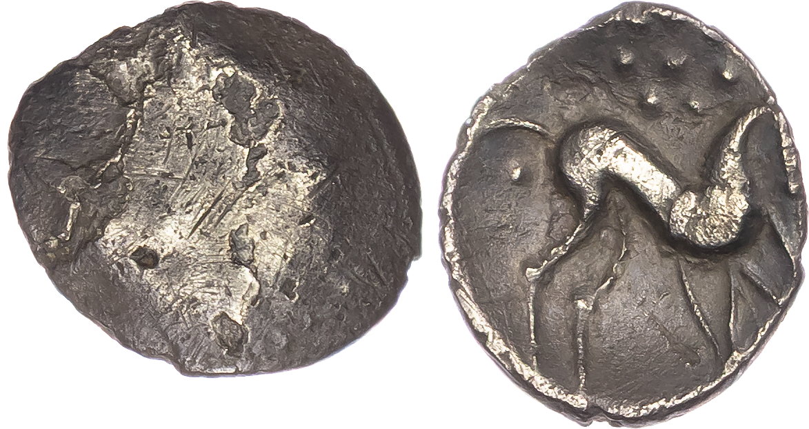 Corieltauvi, Uninscribed (c. 45-10 BC) AR Unit, ‘South Ferriby Daisy’ type, 1.05g.