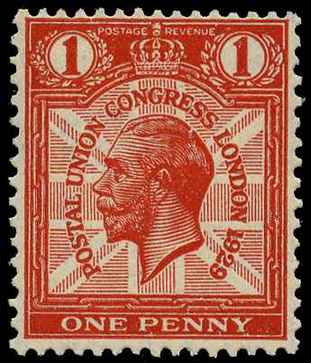 1929 1d scarlet P.U.C. showing notch in...