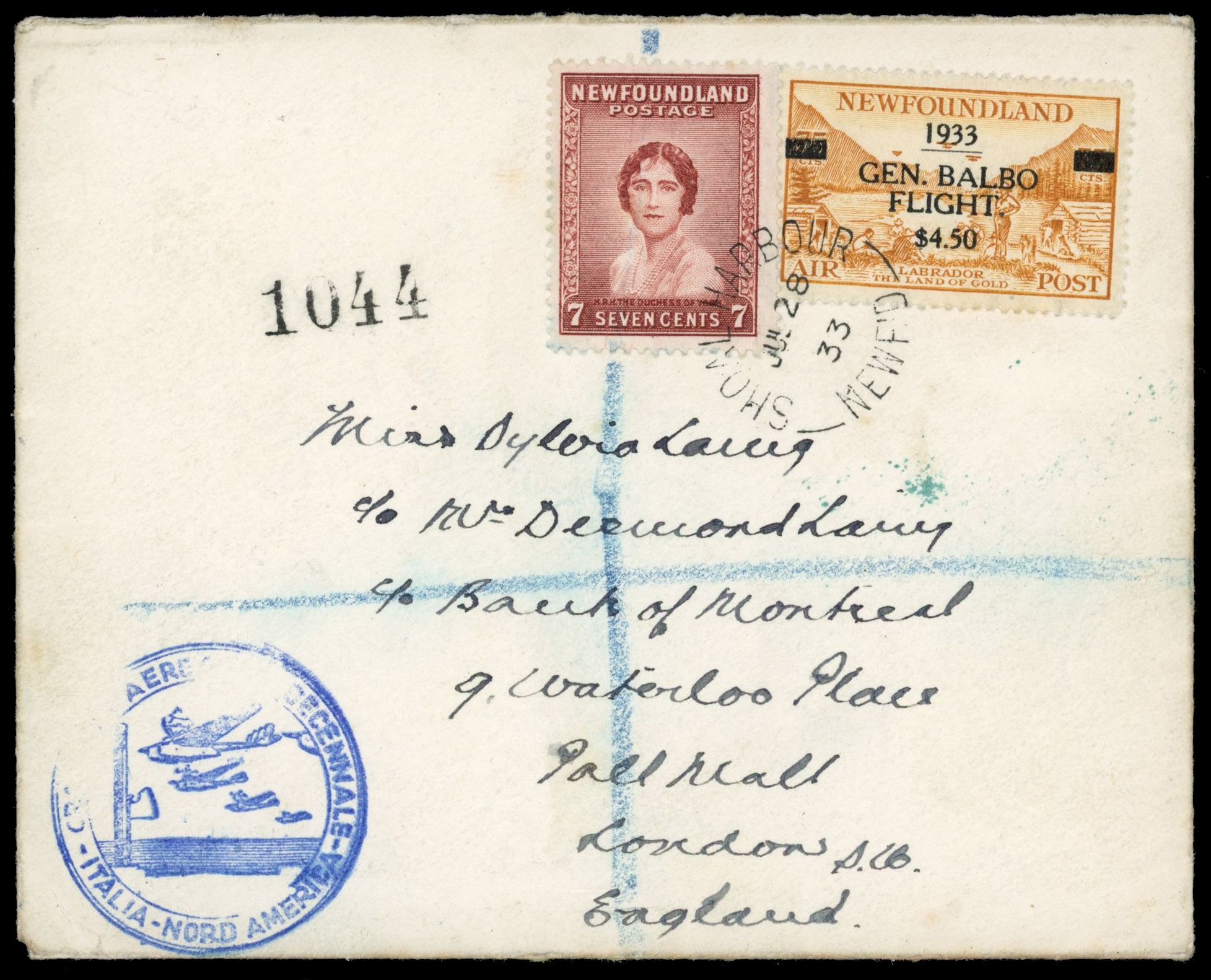 Newfoundland SG 226 and 235 Balbo flight cover Shoal Harbour cds