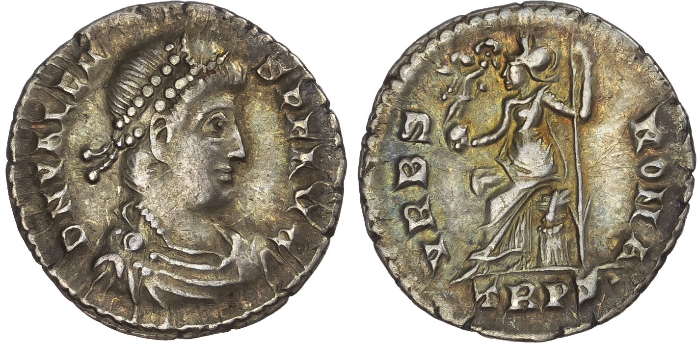 Valens (AD 364-378) AR Siliqua, Trier, AD 367-375, 2.01g.